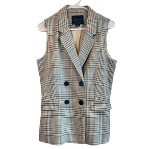 SANCTUARY {Anthropologie} ‘Lonnie’ Plaid Double Breasted Vest
